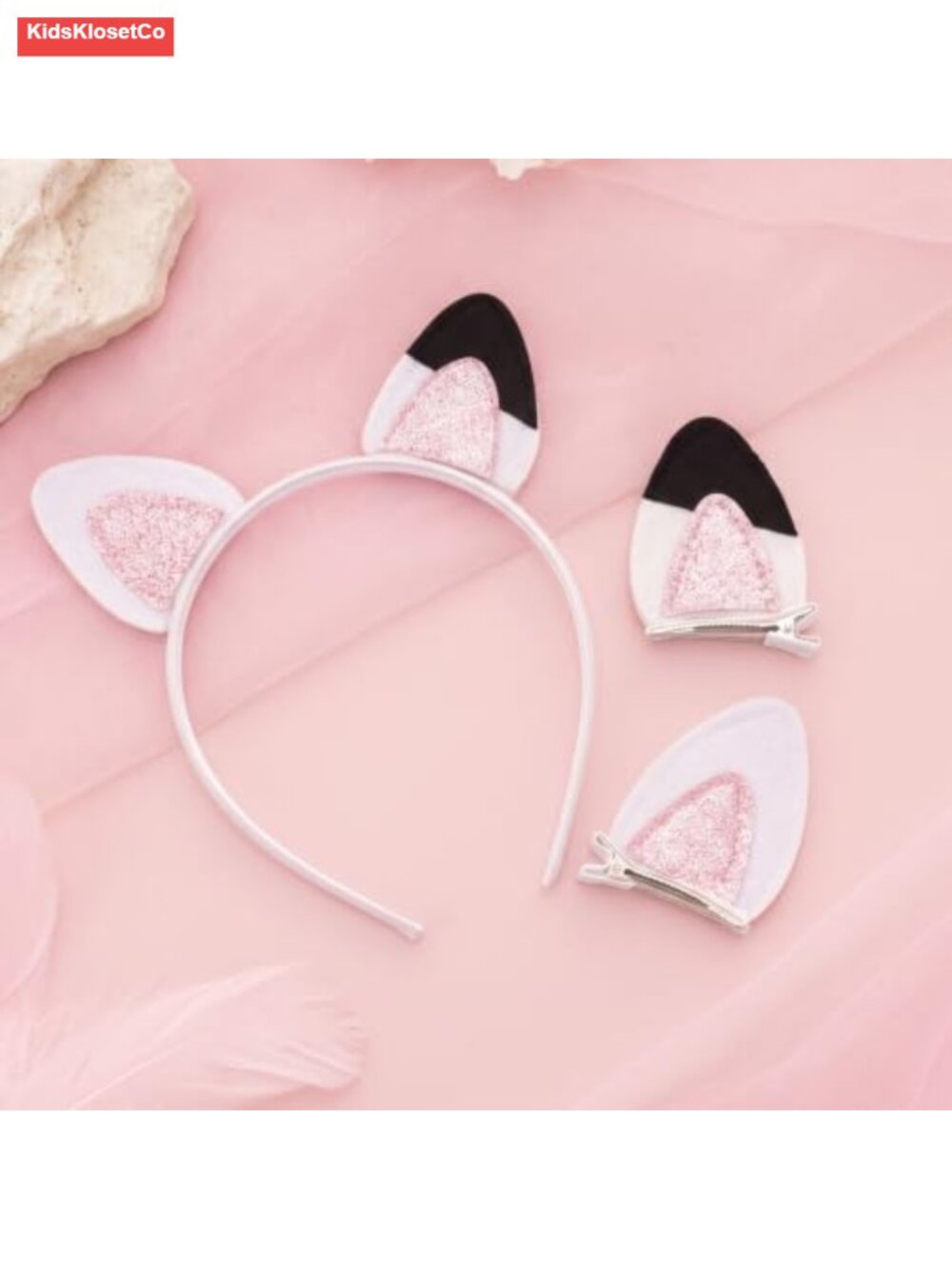 Cat Ears Headband with Glitter and Hair Clips Halloween Costume Cosplay - Picture 3 of 6